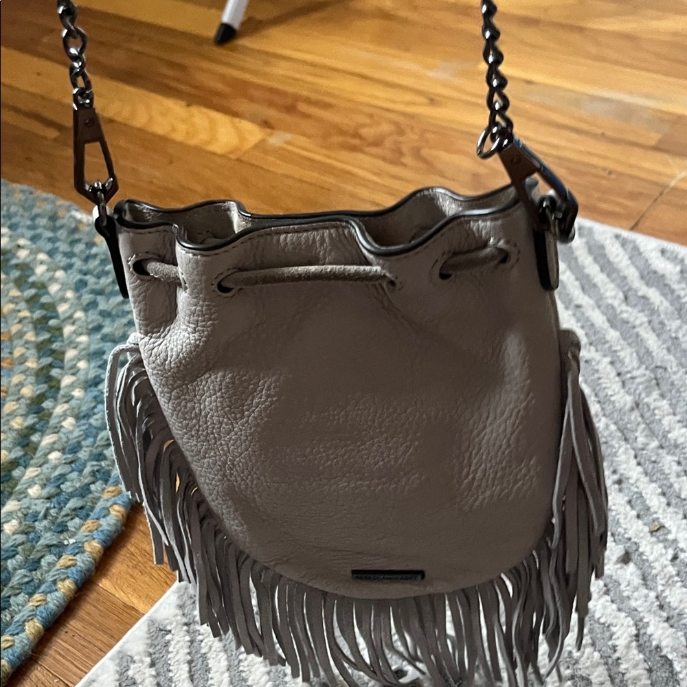 Rebecca Minkoff Light Gray Fringe Crossbody Bag - Picture 6 of 8